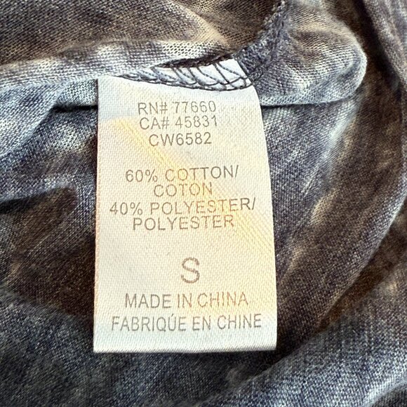 Chaser Cold Shoulder Burnout Long Sleeve Oversize Tee Sz S - Picture 4 of 4